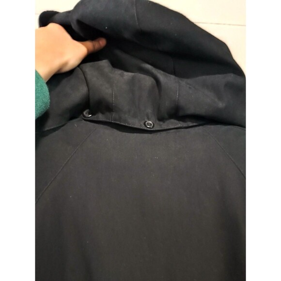 VTG London Fog Trench Coat Women's Large Petite Black With Removable Lining - Picture 10 of 15